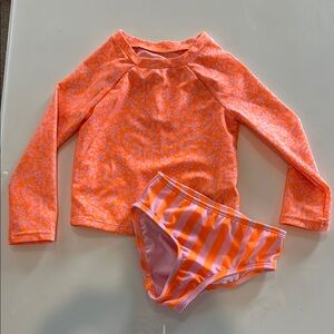 Kids Orange and Pink Swim Set